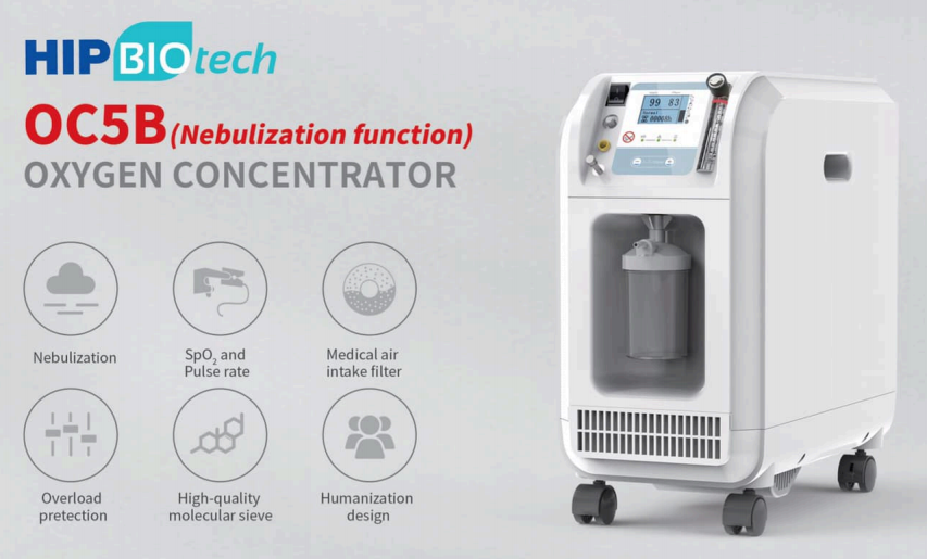 ขายถูก HIP OC5B-7L เครื่องผลิตออกซิเจนแบบเคลื่อนที่ ขนาด 7 ลิตร 7L Oxygen Concentrator (Nebulization function) ประกันศูนย์