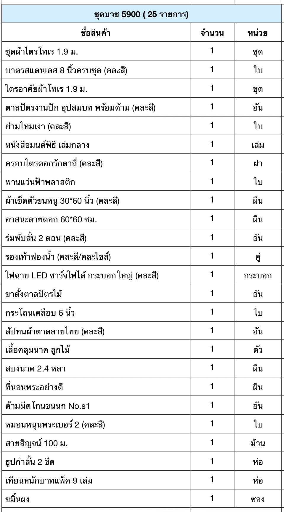 ชุดบวช 5900