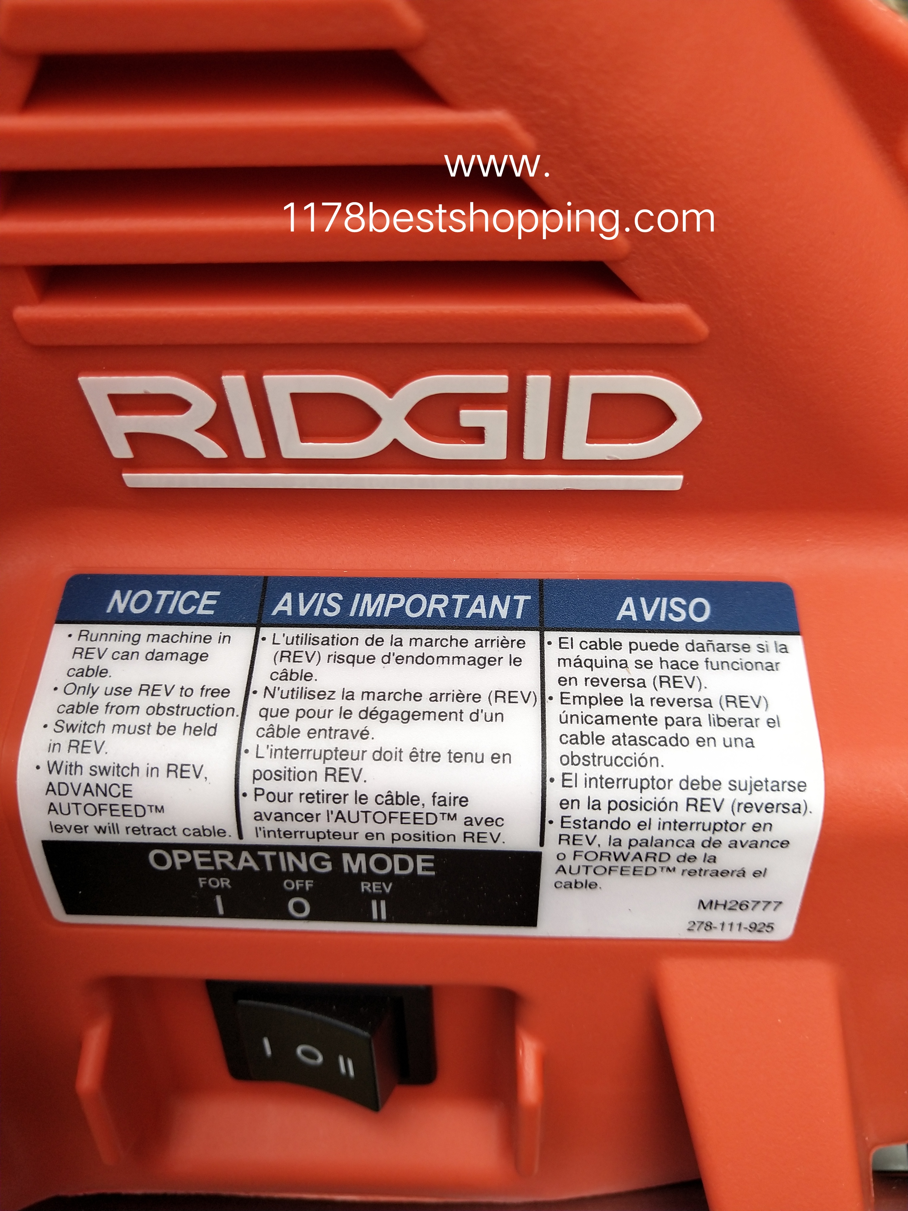 RIDGID AUTO Power Clear R7 เครื่องทะลวงท่อ งูเหล็กอัตโนมัติ