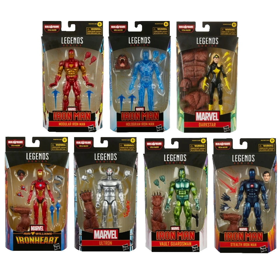 Hasbro Marvel Legends Series Iron Man Theme Set of 7 (Ursa Major BAF) Action Figure ฮาสโบร มาร์เวล เลเจนด์ ซีรี่ย์ส ไอรอน แมน ตีม ครบเซ็ต7ตัว พร้อม BAF เออร์ซ่า เมเจอร์ ลิขสิทธิ์แท้
