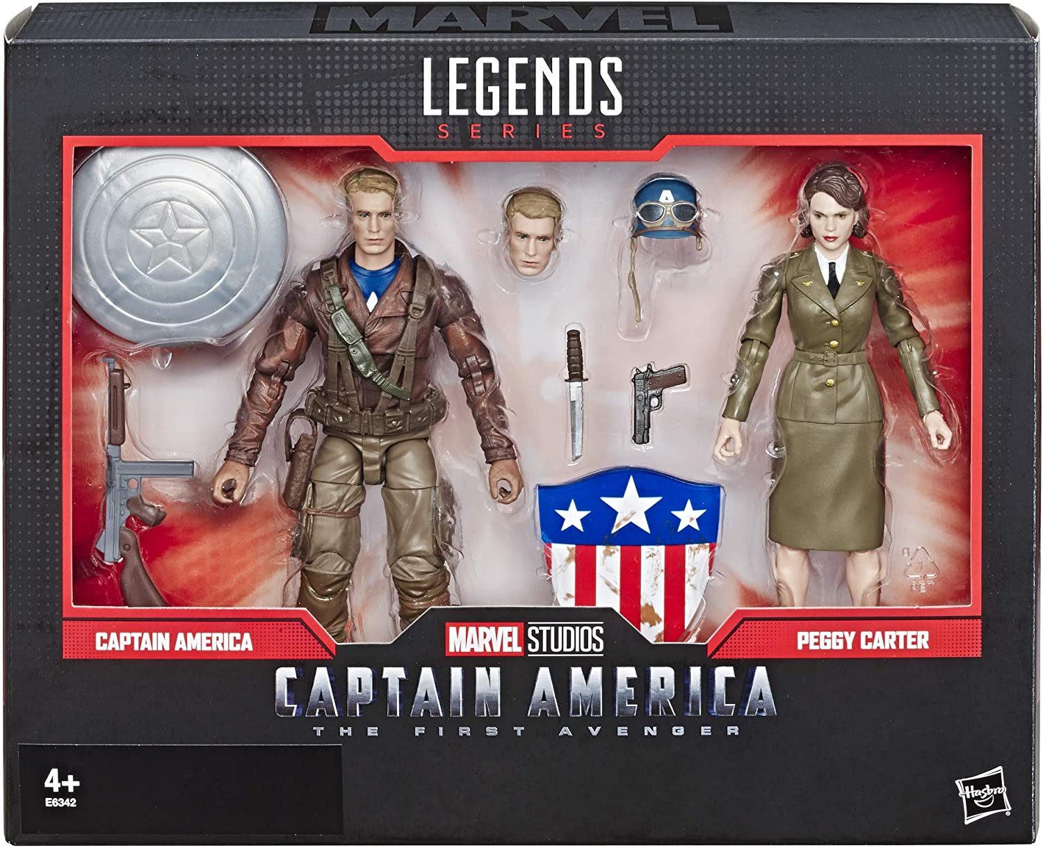 Hasbro Marvel Legends Series Captain America : The First Avenger 6 Inch-Scale Captain America & Peggy Carter Action Figure ฮาสโบร มาร์เวล เลเจนด์ อเวนเจอร์ส หุ่นโมเดลฟิกเกอร์ กัปตันอเมริกา และเพ็กกี้ คาร์เตอร์ 6 นิ้ว ลิขสิทธิ์แท้