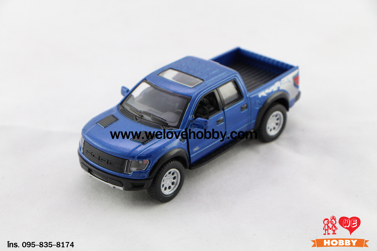 โมเดลรถ 2013 Ford F-150 SVT Raptor SuperCrew สีน้ำเงิน Scale 1:46