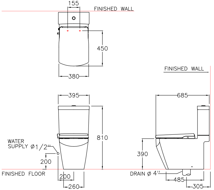 Cotto C17087 ทีทรากอน ขาว 3/4.5ลิตร (S-Trap)