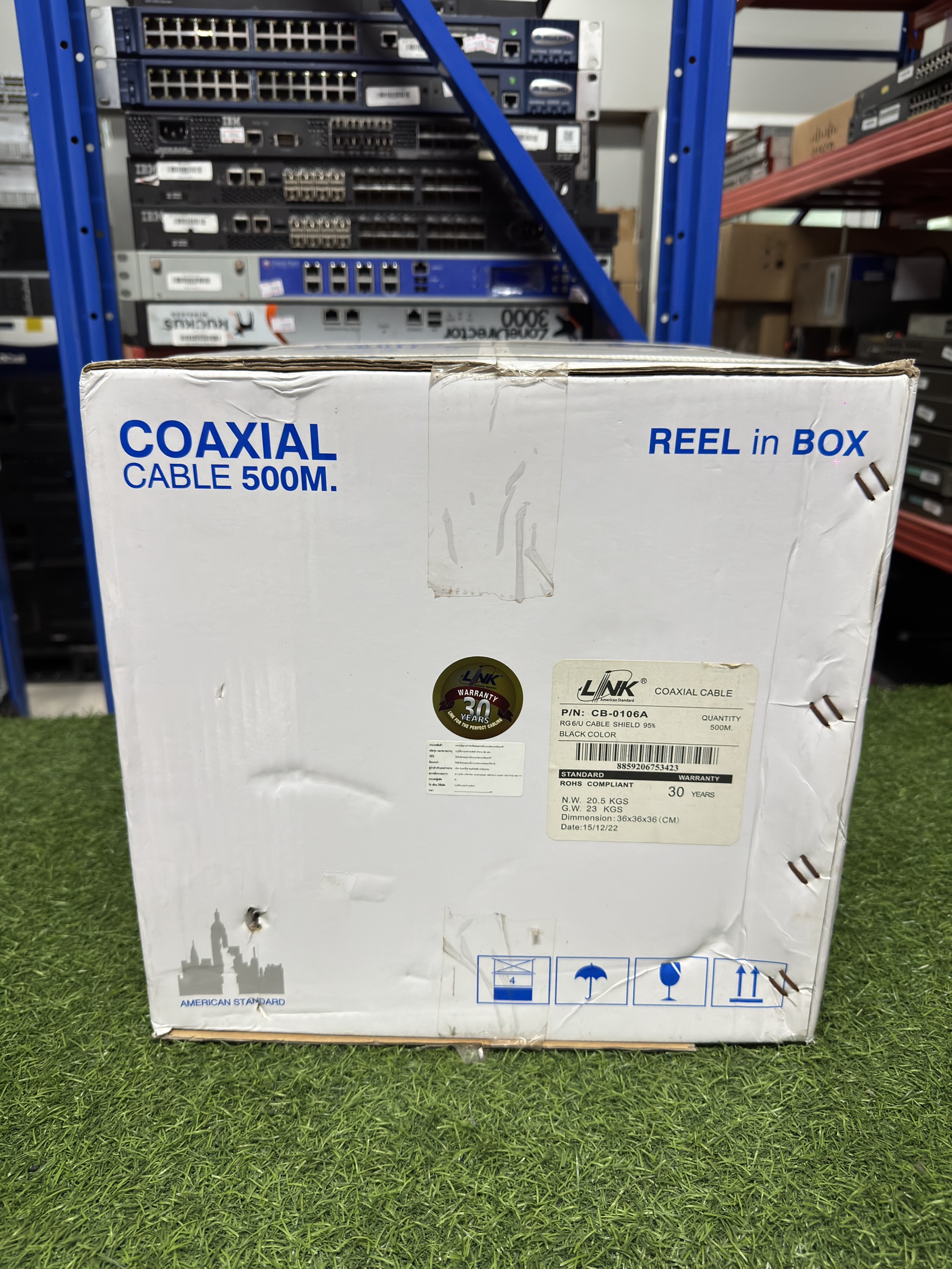 สายไฟ LinkCable 500M RG6/168 Power Line CB-0106AWA สายถัก 168 shield ป้องกันสัญญาณรบกวน