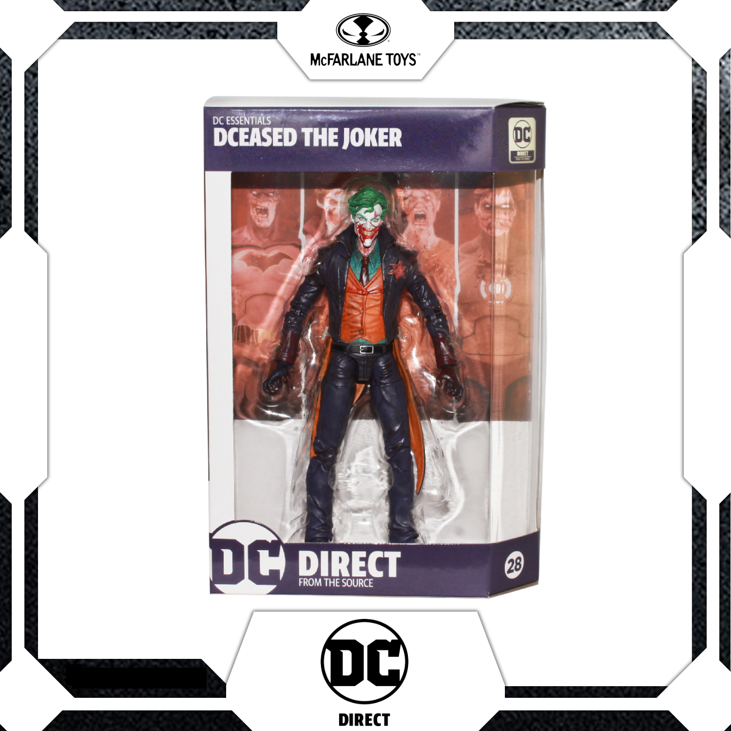 DC Collectibles Essentials : DCeased The Joker Action Figure ดีซี เอสเซนเชียล หุ่นโมเดลฟิกเกอร์ ดีครีส เดอะ โจ๊กเกอร์ ขนาด 7 นิ้ว ลิขสิทธิ์แท้