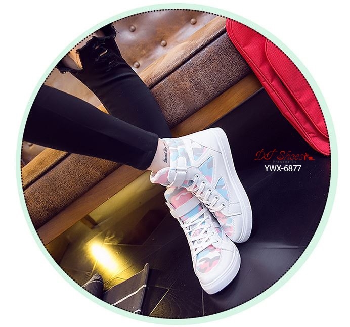 รองเท้าผ้าใบหุ้มข้อพาสเทล Military (สีน้ำเงิน)