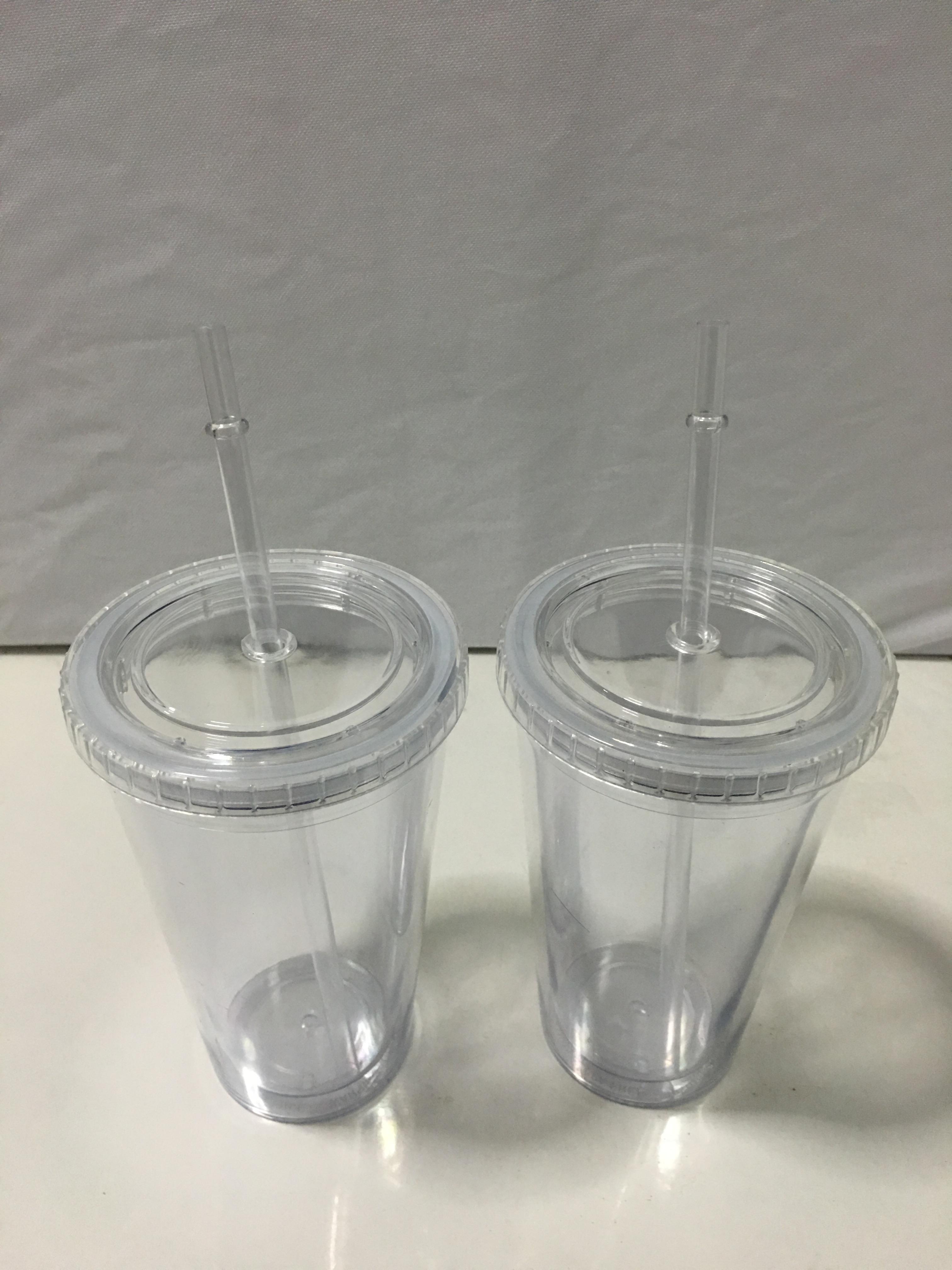 แก้วนํ้า พลาสติก 2 ชั้น 450 ml รหัส 1001