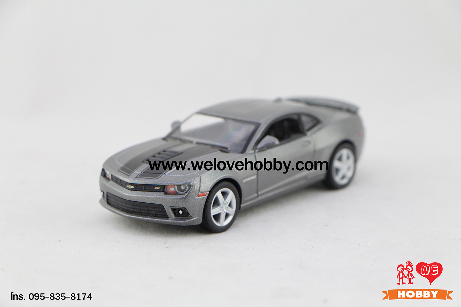 โมเดลรถซุปเปอร์ คาร์ 2014 Chevrolet Chevy Camaro สีเทา Scale 1:38