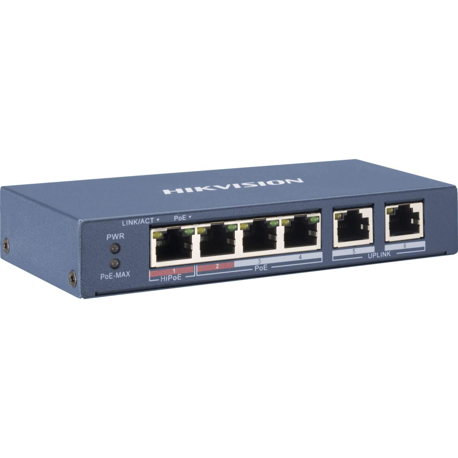 ขายถูก Hikvision รุ่น DS-3E0106HP-E L2, Unmanaged, 4 10/100M RJ45 PoE ports, 2 10/100M RJ45 uplink ports , จัดส่งฟรี, สินค้ารับประกันศูนย์ 3 ปี