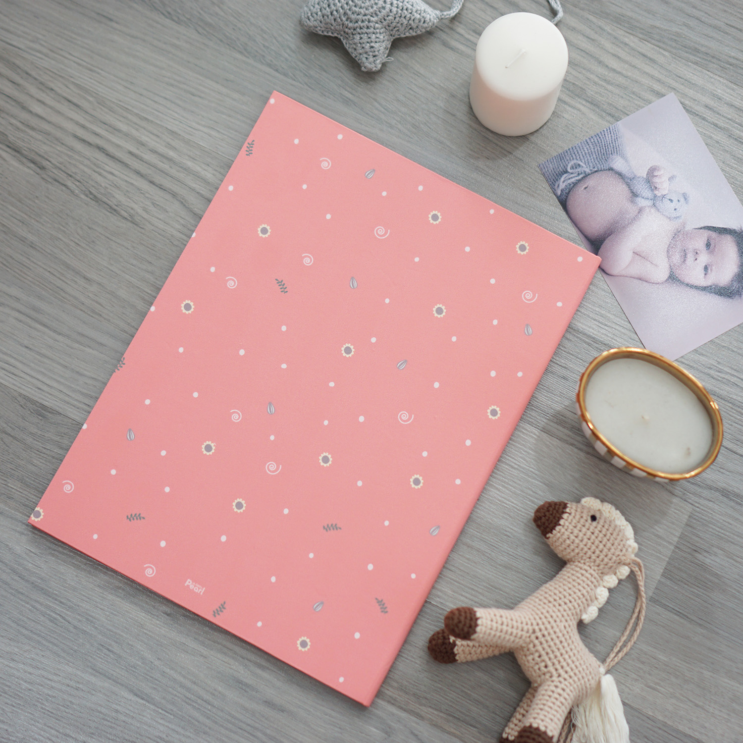 แฟ้มทะเบียนสมรส/สูติบัตร สั่งทำใส่ข้อความ ลาย Chinese Calendar - Mini Mouse - Peach