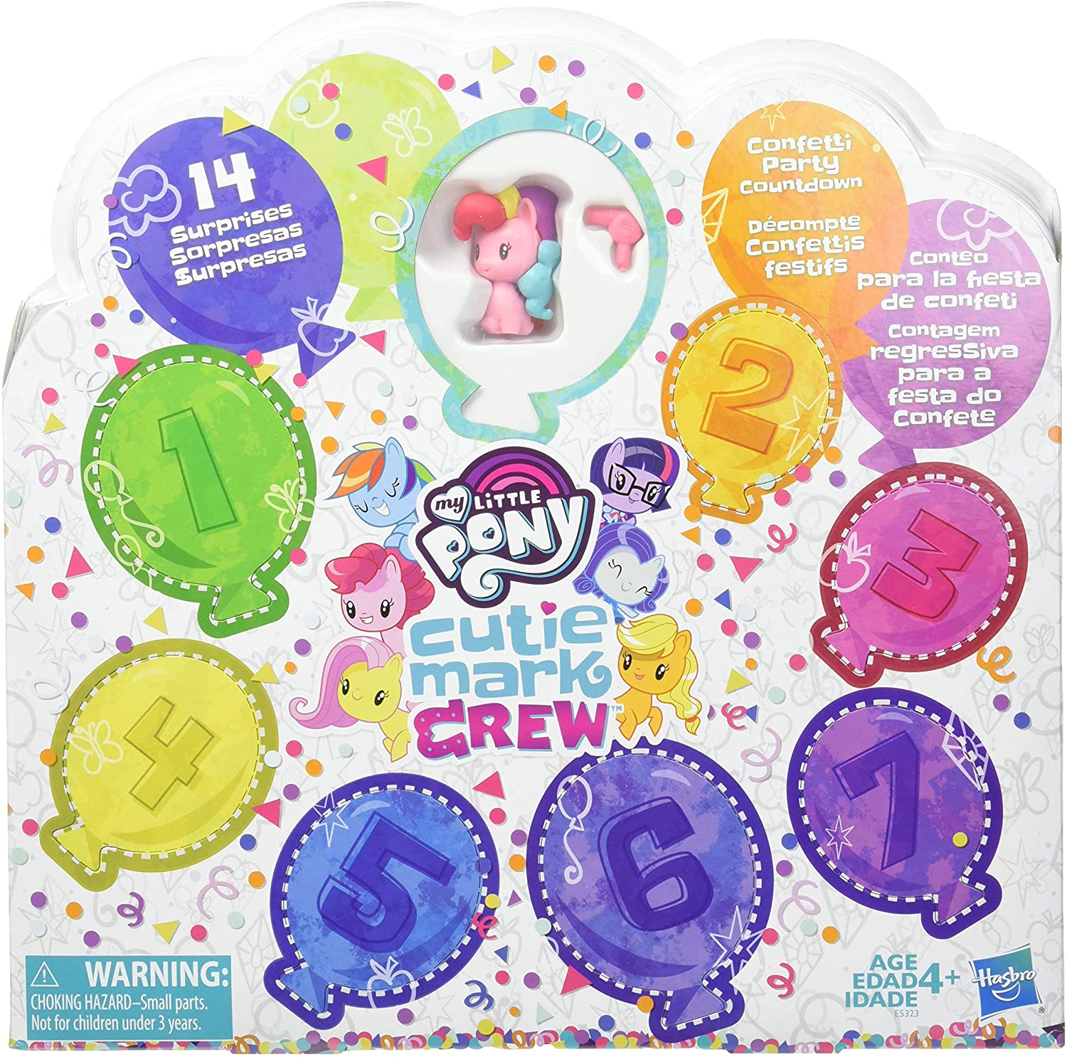 Hasbro My Little Pony Toy Cutie Mark Crew Confetti Party Countdown Collectible 8 Pack with 14 Surprises