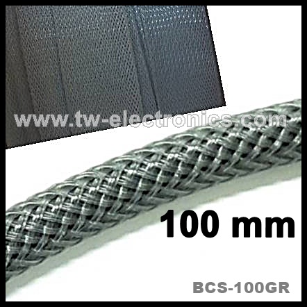 สายถัก 100 mm (สีเทา) / BCS-100GR