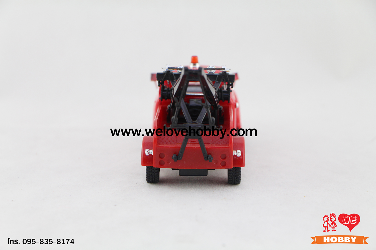 โมเดลรถกระบะคลาสสิค 1953 Chevrolet Chevy 3100 Wrecker สีแดง Scale 1:38 มีเซตอุปกรณ์รถยก รถลาก