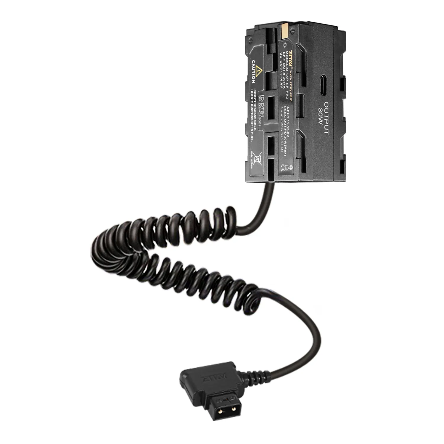 ZITAY D-tap to Dual-Side NP-F550 Dummy Battery Compatible with Sony NP-F550/770/570 NP-F970 LED Light Feelworld Atomos Ninja Monitor for DP30 LE Vmount AB Battery (DT55)
