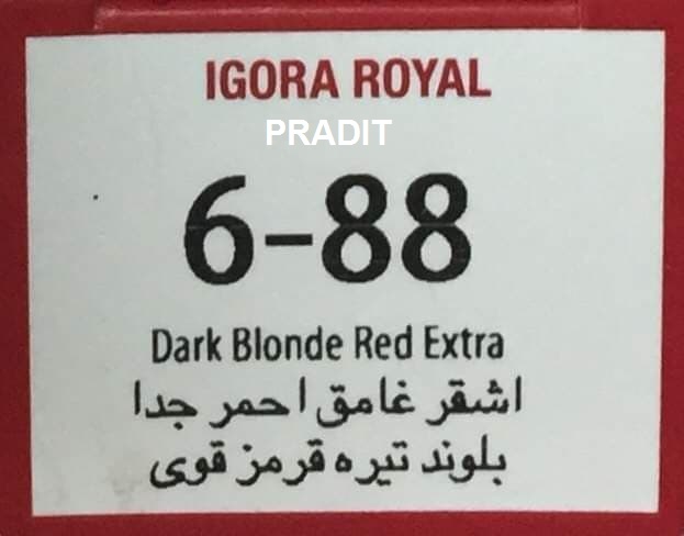 Schwarzkopf Igora Royal ครีมย้อมผม อีโกร่า รอยัล เบอร์6-88 สีบลอนด์เข้มออกแดงพิเศษ (60ml) 80 กรัม