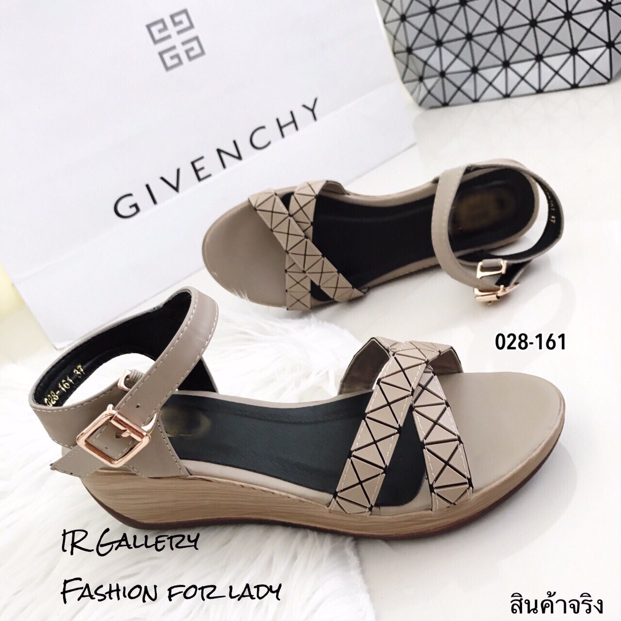 รองเท้าลำลองส้นเตารีดสไตล์ BaoBao (สีกากี)