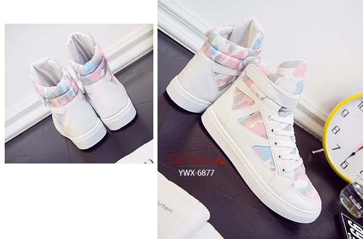 รองเท้าผ้าใบหุ้มข้อพาสเทล Military (สีน้ำเงิน)