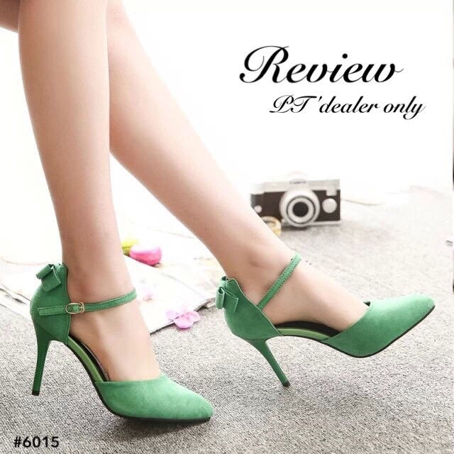 พร้อมส่ง : รองเท้าส้นเข็ม Style Zara (สีเขียว)