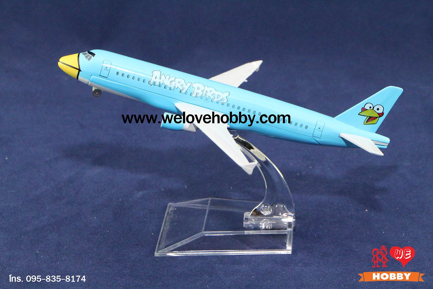 โมเดลเครื่องบิน Nok Air นกแอร์ ลาย Angry Birds สีฟ้า ประเทศไทย