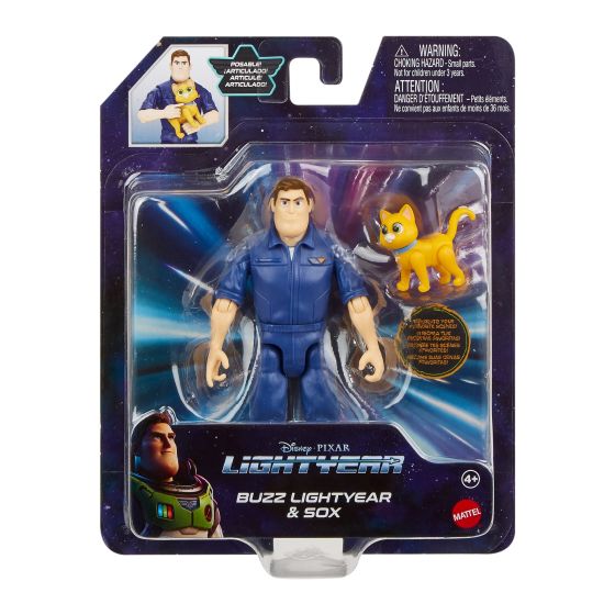Mattel Disney Pixar Lightyear Buzz Lightyear & Sox Figures (HHJ80) แมทเทล ดิสนีย์ พิกซาร์ ไลท์เยียร์ ของเล่นแอ็กชั่นฟิกเกอร์ บัซ ไลท์เยียร์ ขนาด 5 นิ้ว และ ซอค