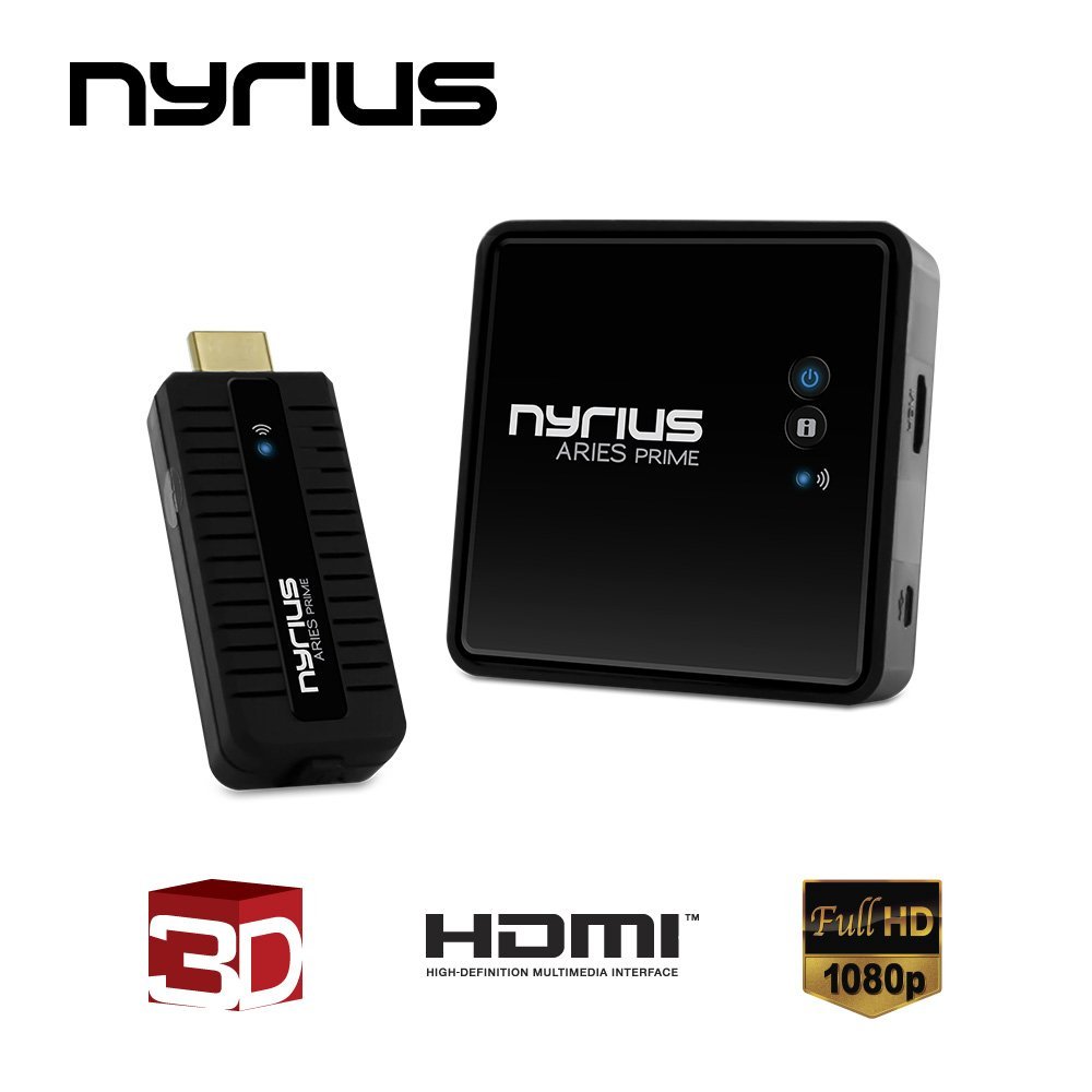 Nyrius ARIES Prime Digital Wireless HDMI Transmitter & Receiver System for HD 1080p 3D Video Streaming