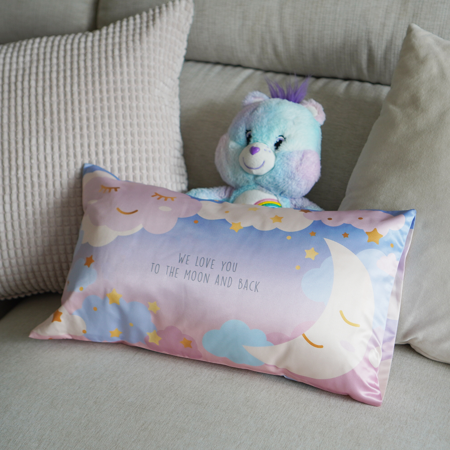 หมอนเด็ก พร้อมส่ง Moon - Blue Pink