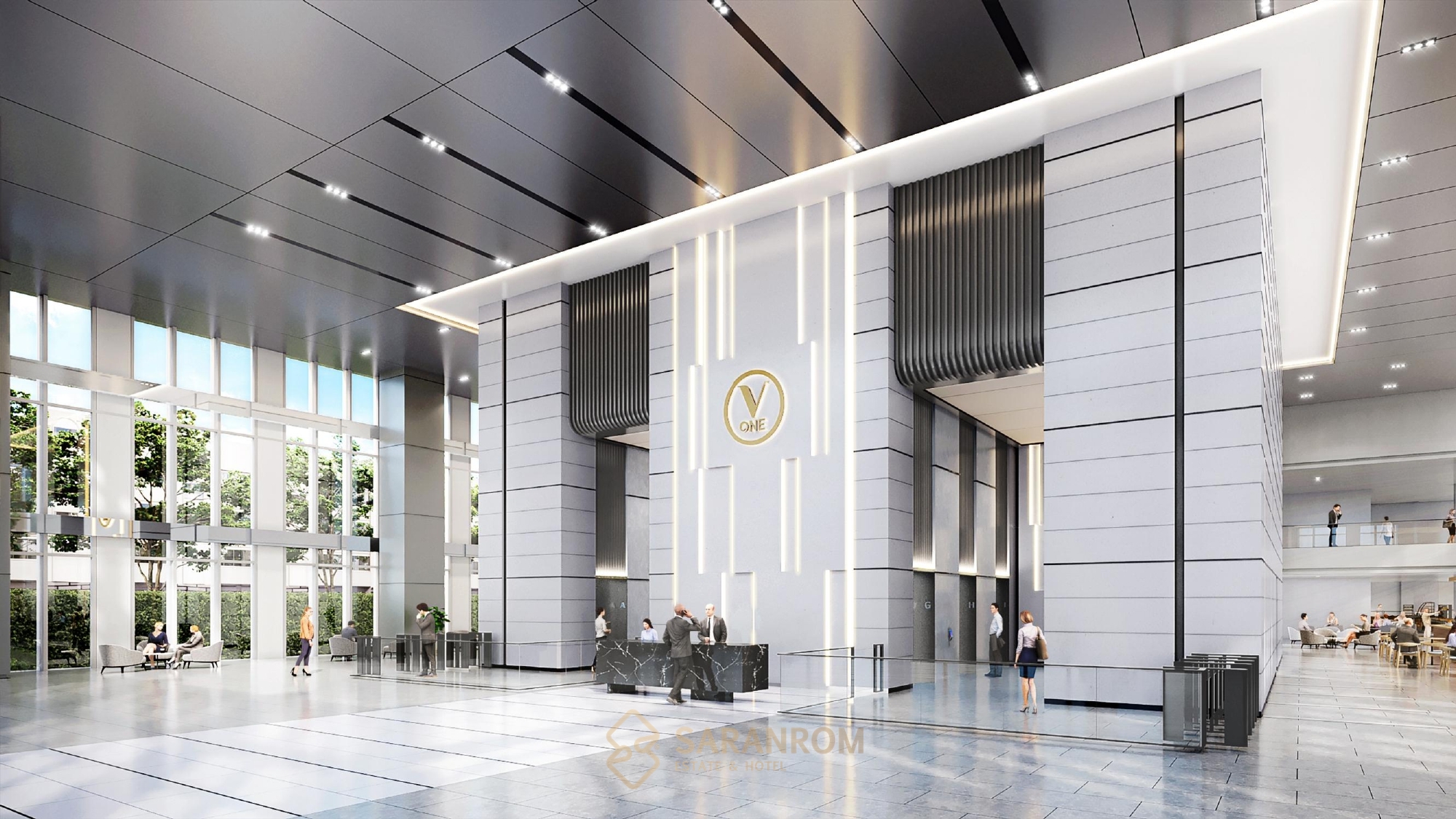 อาคาร วี.วรรณ ทาวเวอร์ (V.ONE TOWER) สำนักงานให้เช่า ติดถนนพระราม 9 กรุงเทพฯ ใกล้รถไฟฟ้าสายสีส้ม MRTA สถานี รฟม.