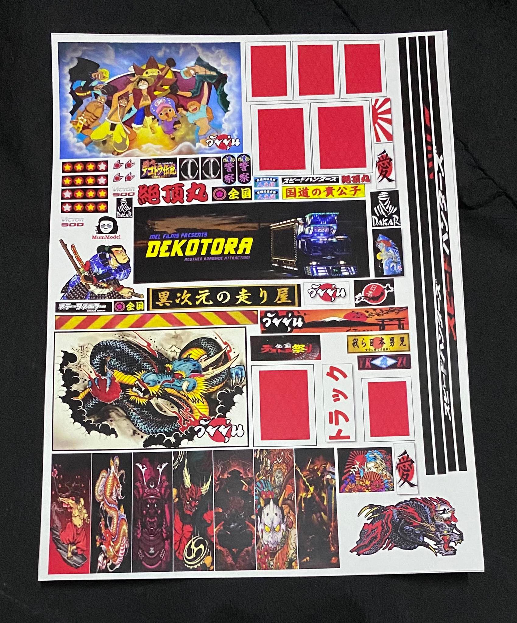 สติ๊กเกอร์วัยยุ่น แต่งรถบรรทุกของเล่นแนวญี่ปุ่น ST21ST22 sticker for truck toy 1 แผ่น ขนาดเอสี่ 1/24 ไม่กันน้ำ