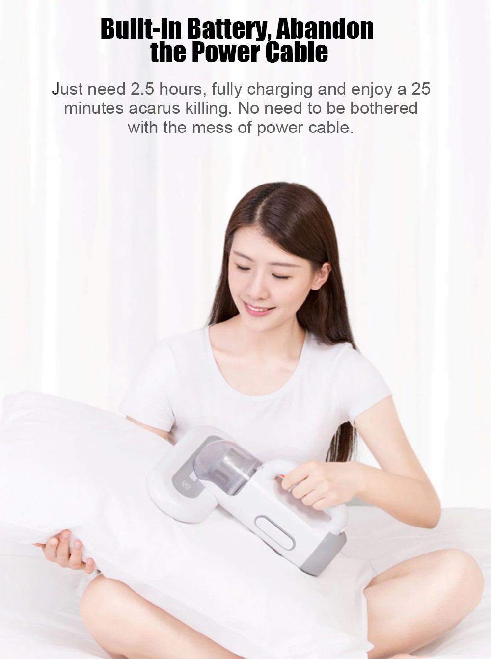 ขายถูก Xiaomi Wireless Handheld Dust Mite Controller Vacuum เครื่องดูดไรฝุ่น KC101 Pro (ของแท้ประกันศูนย์)