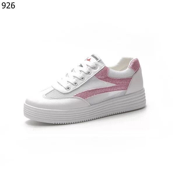 รองเท้าผ้าใบพียูสไตล์แฟชั่นเกาหลี (สีเทา)