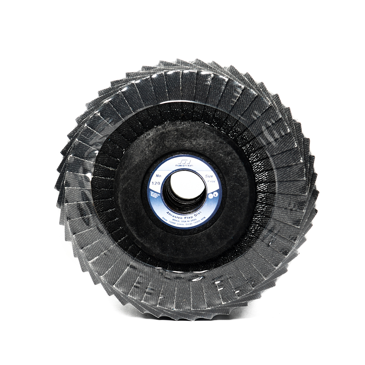 แผ่นเจียรทรายซ้อนหลังอ่อน MARATHON 4 นิ้ว No.120 Flap Disc Aluminum Oxide (10อัน/กล่อง)