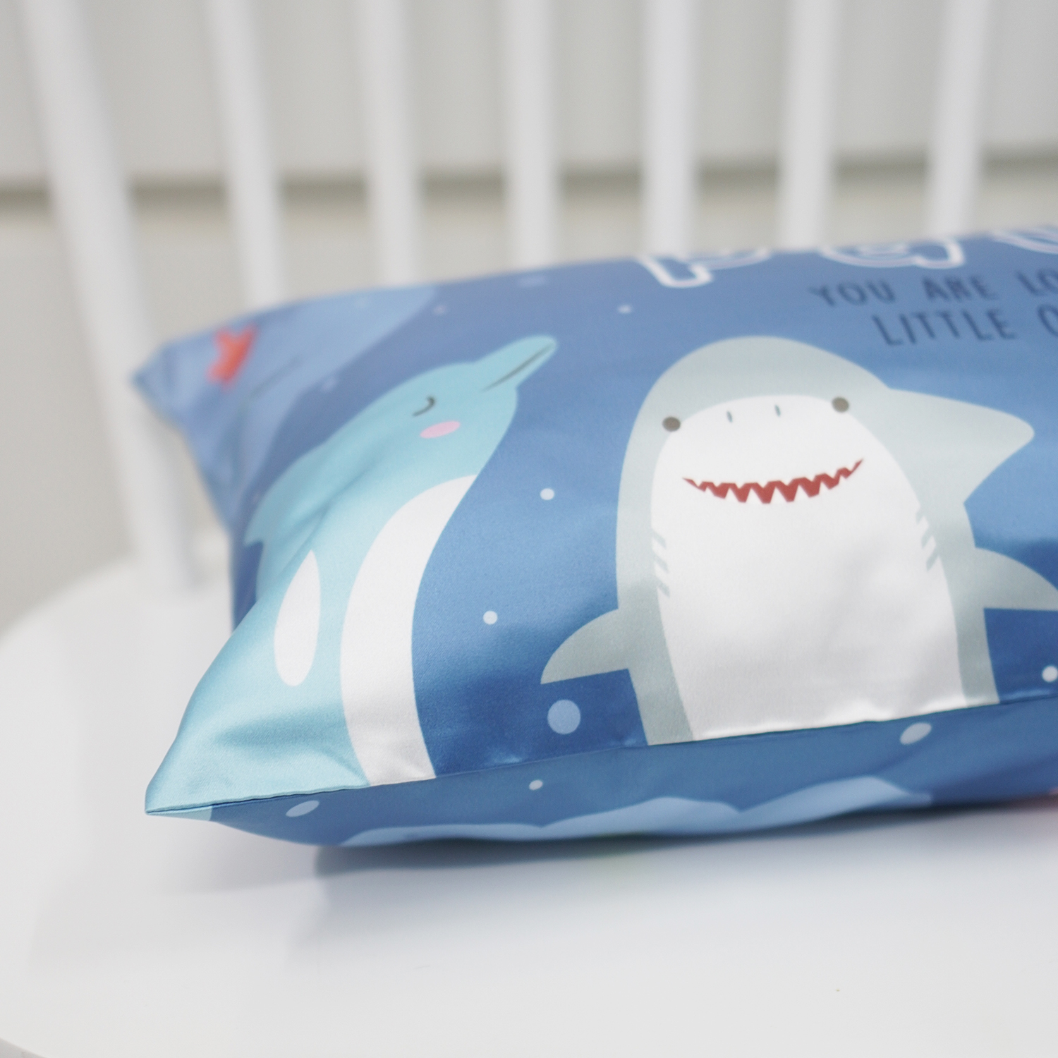หมอนเด็ก สั่งทำใส่ชื่อ ลาย Sea Party - Blue