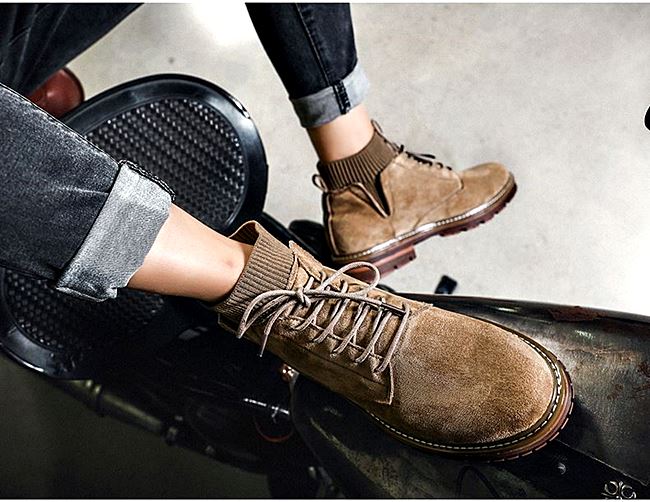 01057 รองเท้าบูท LZDZN Martin Boots Shoes high สไตล์วินเทจ [ชาย/หญิง] Size 38-44