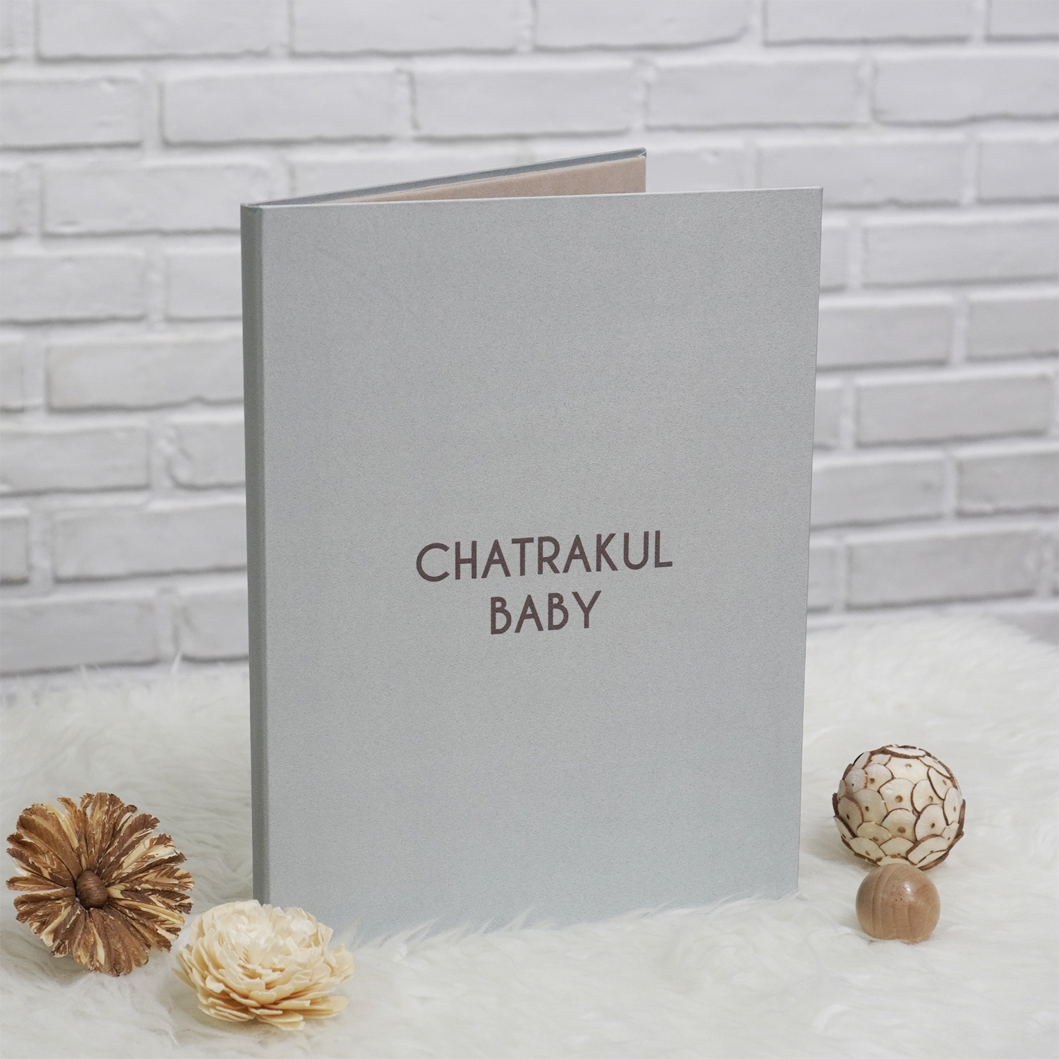 แฟ้มทะเบียนสมรส/สูติบัตร สั่งทำใส่ข้อความ ลาย Minimal - Mint