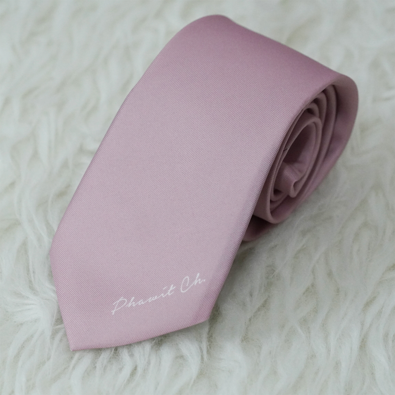 เนคไท สั่งทำใส่ชื่อ ขนาด 3" - Minimal - Pink