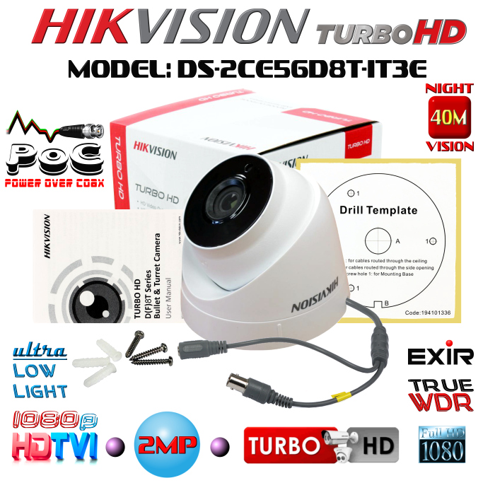 ขายถูก HIKVISION Turbo HD รุ่น DS-2CC52D9T-IT3E(3.6mm.) ความละเอียด 2 ล้านพิกเซล