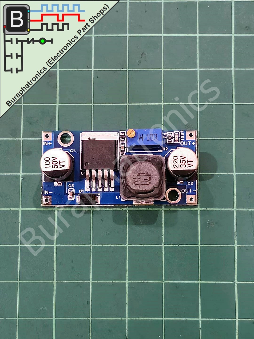 LM2596S StepDown Vin 3.2-40 V. Vout 1.25-35 V. Max 3A. Eff 92% (โมดูลปรับลดแรงดัน)