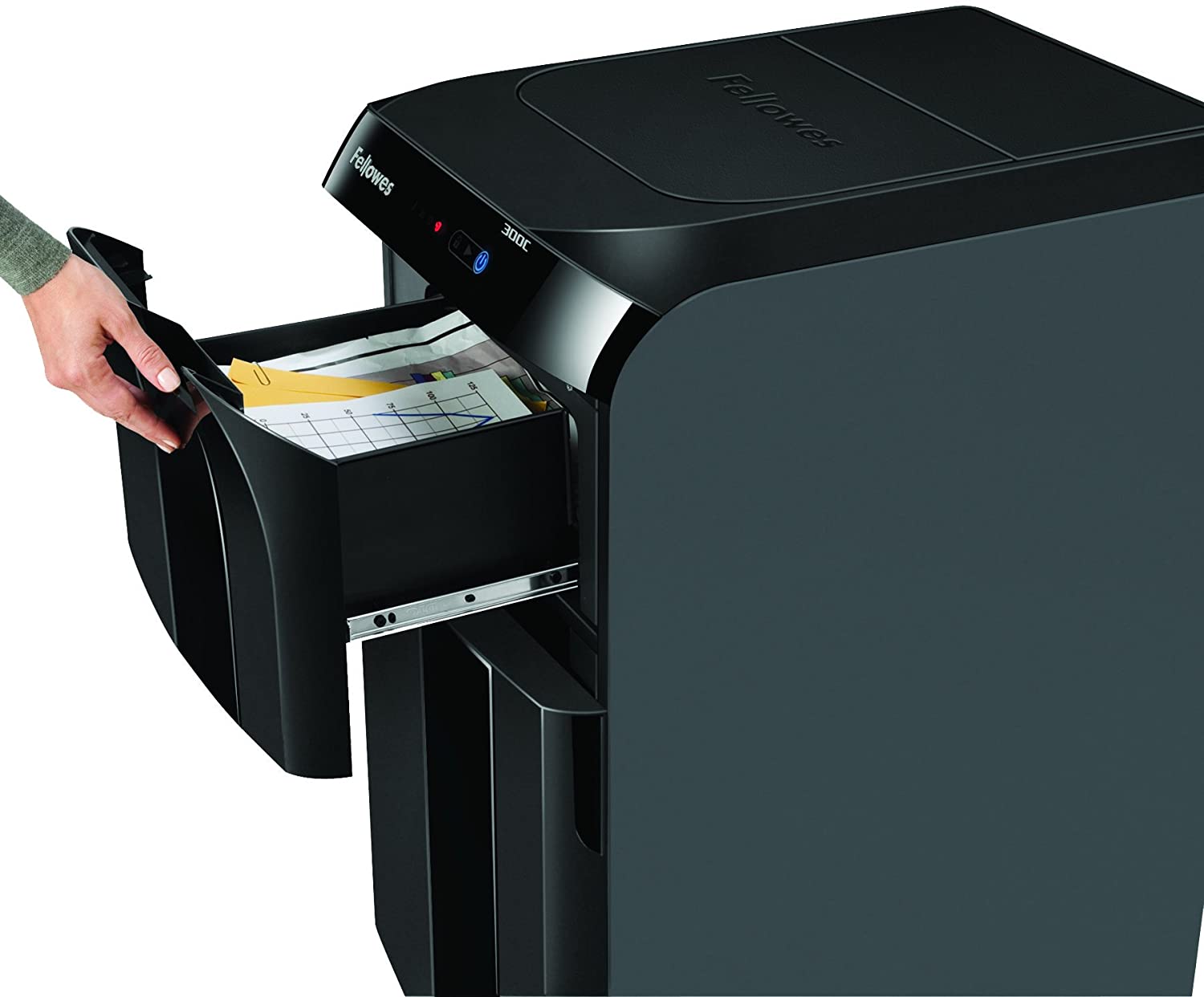 ขายถูก เครื่องทำลายเอกสาร Fellowes Auto MAX 300C บรรจุกระดาษได้ 300 แผ่น เครื่องทำลายเอกสารแบบอัตโนมัติ