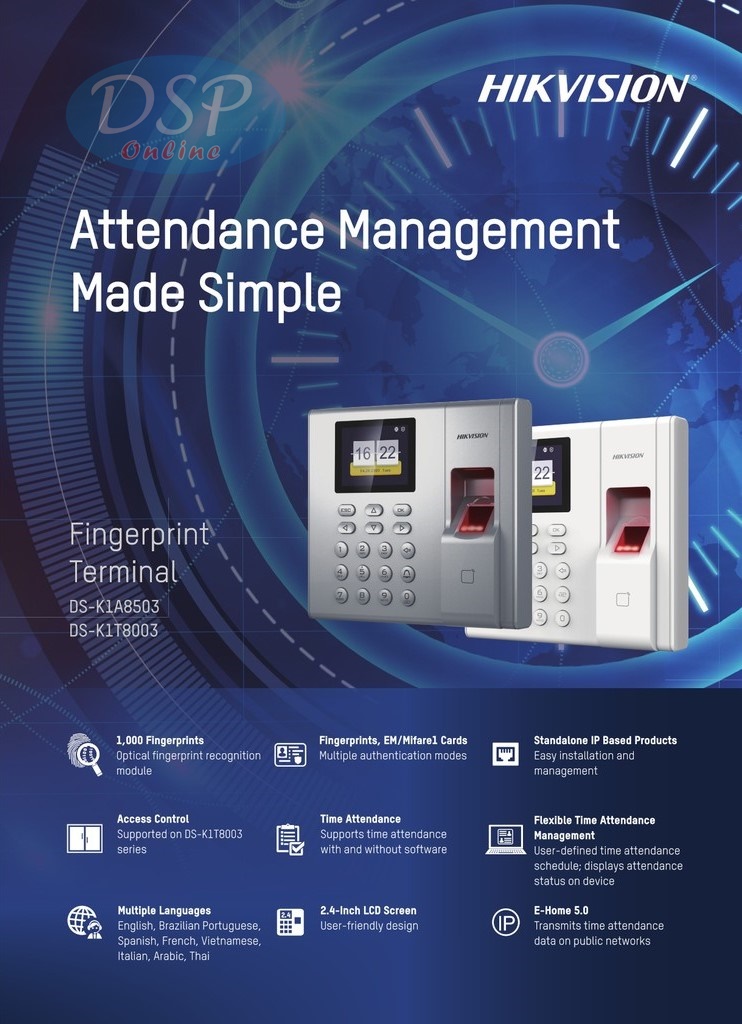 ขายถูก Hikvision รุ่น DS-K1T8003MF Fingerprint Access Control Terminal ประกันศูนย์
