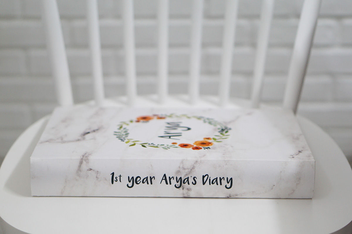 อัลบั้มสั่งทำใส่ชื่อ ลายหินอ่อน - Marble - Watercolour Floral Frame
