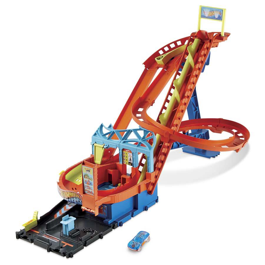 Hot Wheels City Roller Coaster Rally Playset ฮอตวีล ซิตี้ ชุดรางรถไฟเหาะ โรลเลอร์ โคสเตอร์ (HDP04)