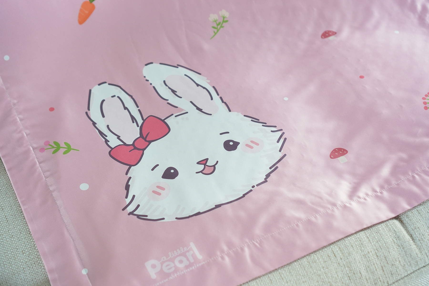 ผ้าห่ม Milestone ลาย Rabbit with Carrot - Pink