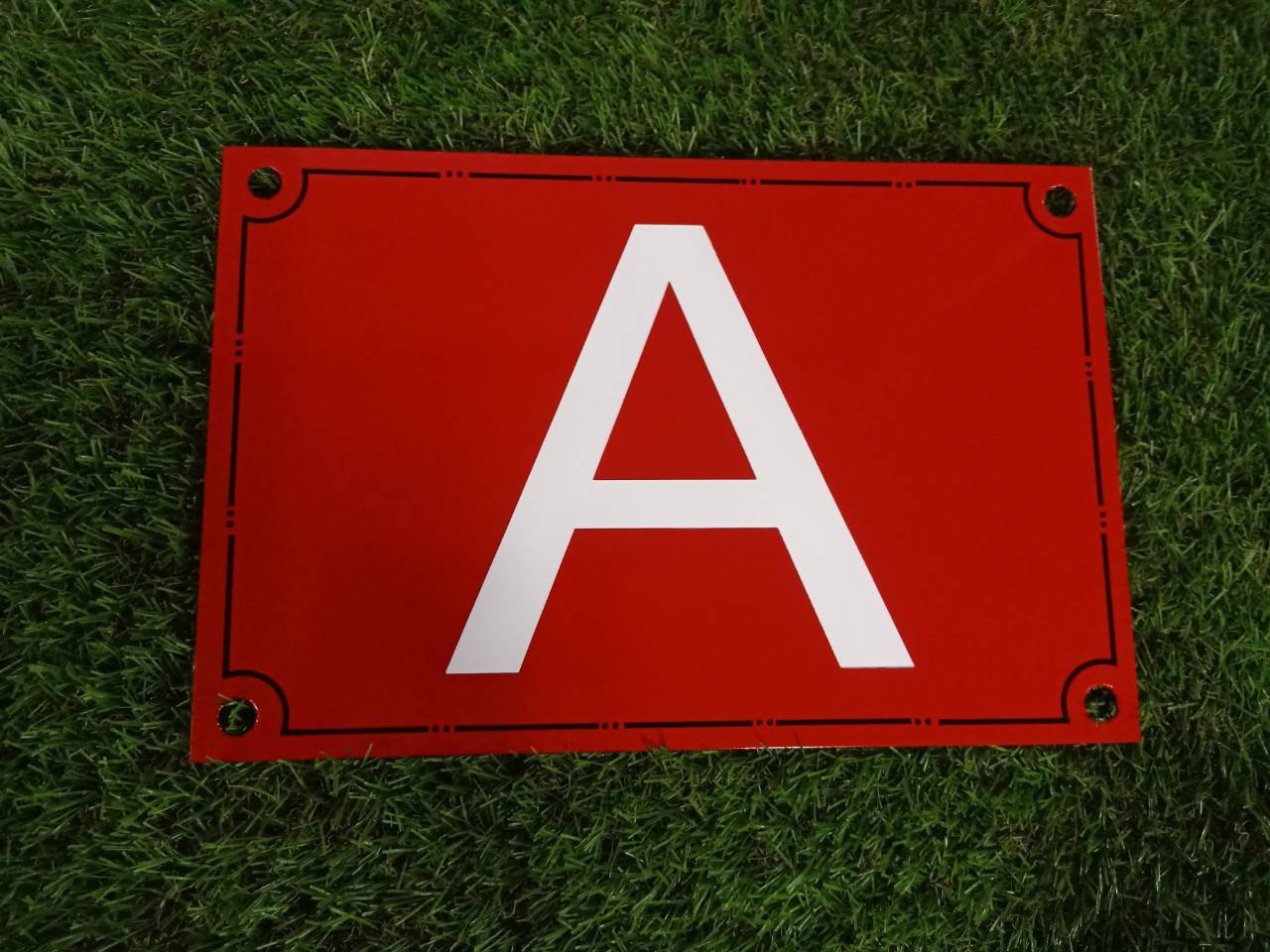 ป้ายอลูมิเนียมกัดกรด ลงสีตามแบบ A-B-C