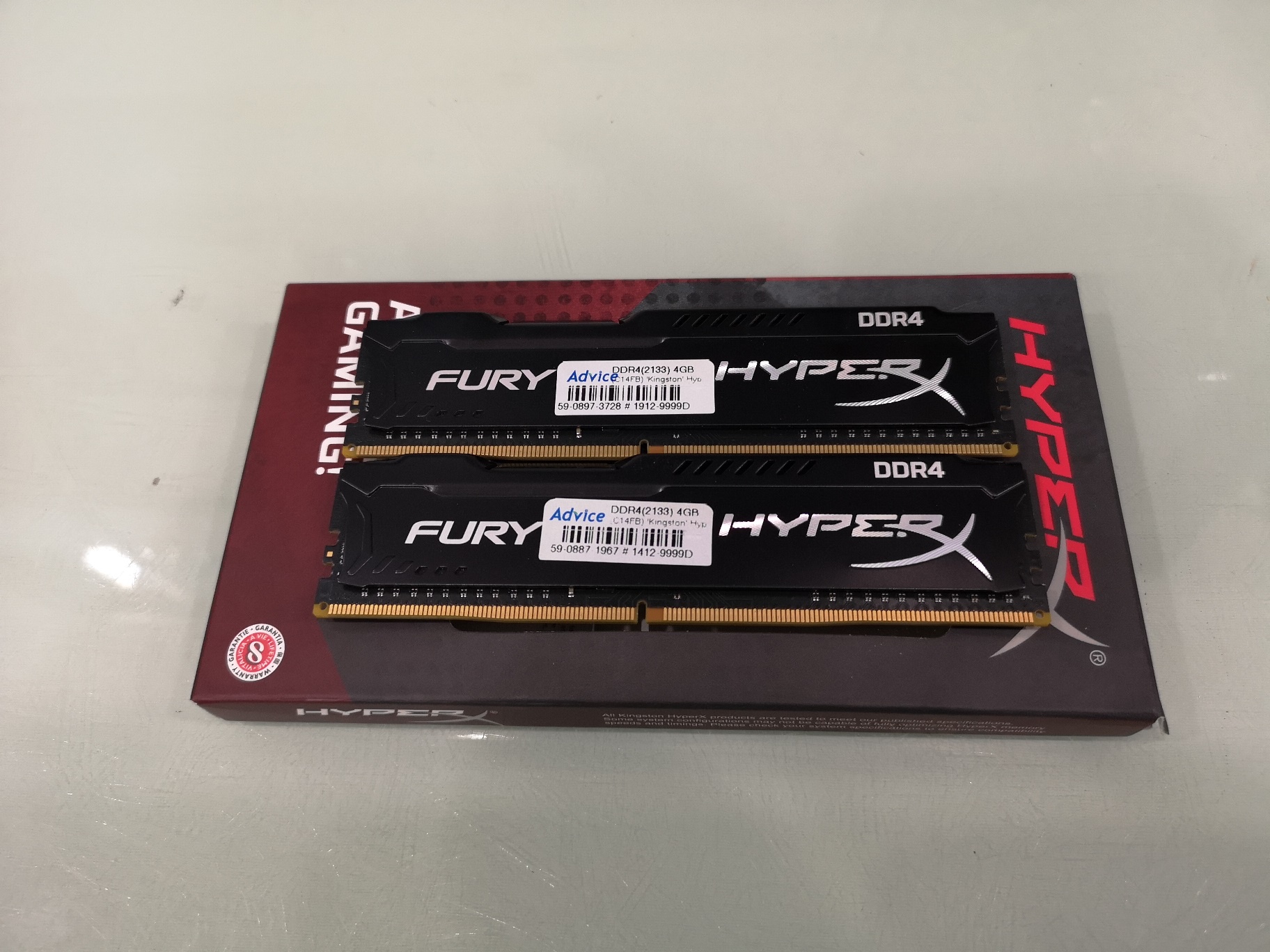 8GB ( 4GBx2 ) DDR4/2133 RAM PC KINGSTON HyperX FURY BL