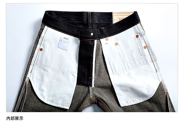 001045 กางเกงยีนส์ XOFO Selvage Denim 15.5 Oz สไตล์วินเทจ Version Jeans Straight type ผ้าริมแดง Size 28-36