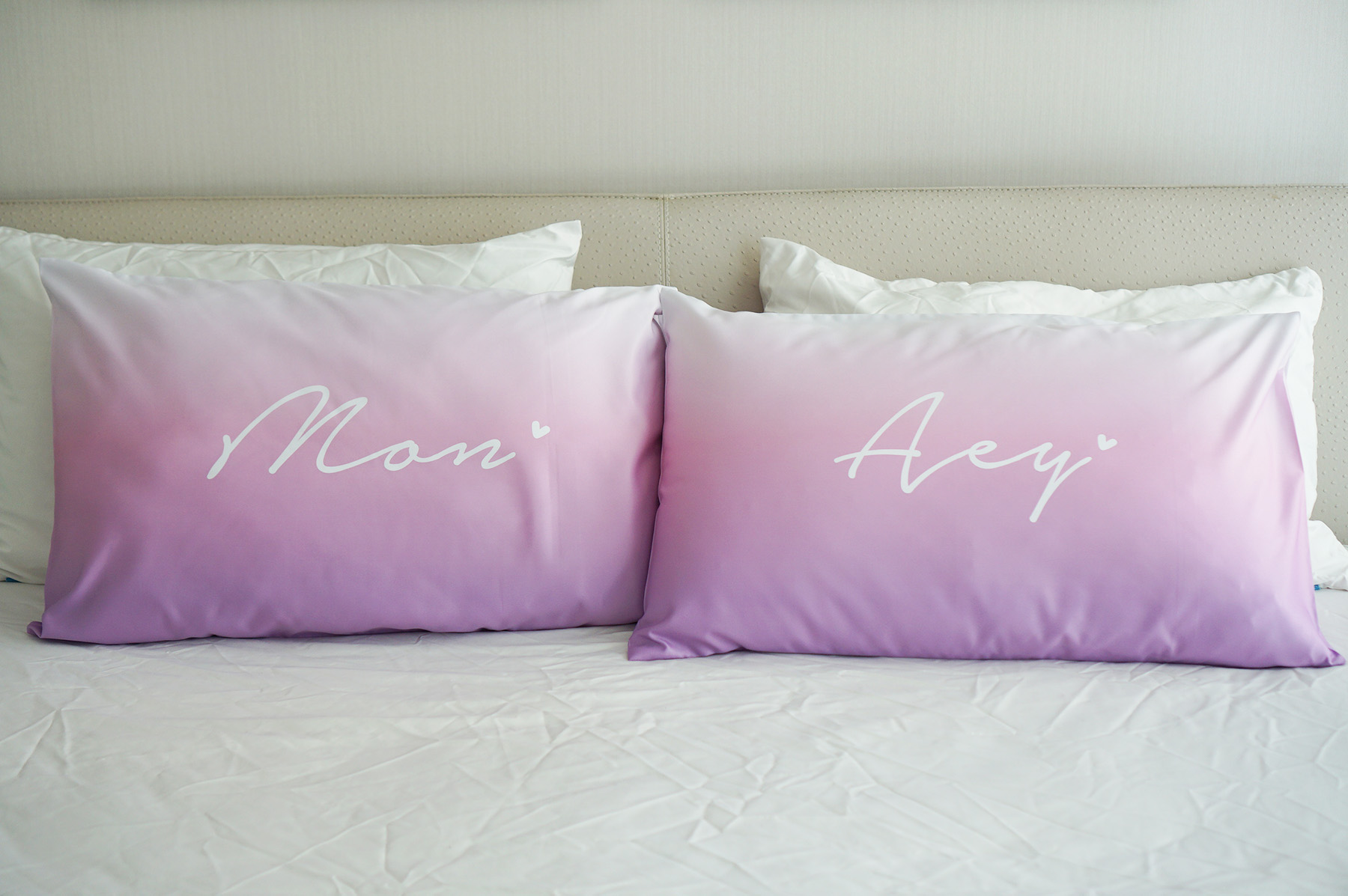 ปลอกหมอนหนุนคู่ พิมพ์ลายเต็มผืน Gradient - Pink/Purple