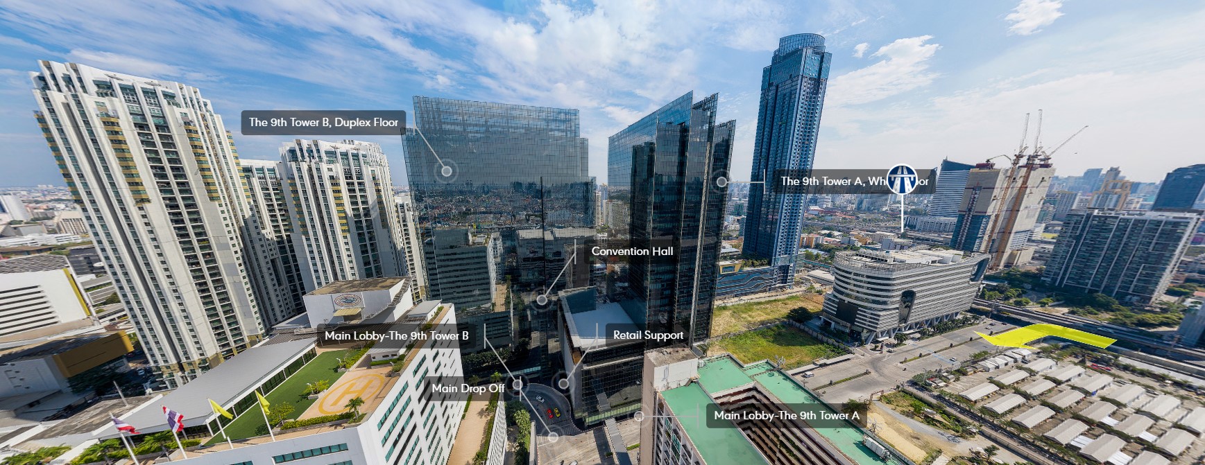 เดอะไนน์ ทาวเวอร์ส แกรนด์ พระราม 9 (The Ninth Towers Grand Rama9) อาคารสำนักงานให้เช่าย่านพระราม 9 ใกล้ห้างเซ็นทรัลพระราม 9 กรุงเทพฯ