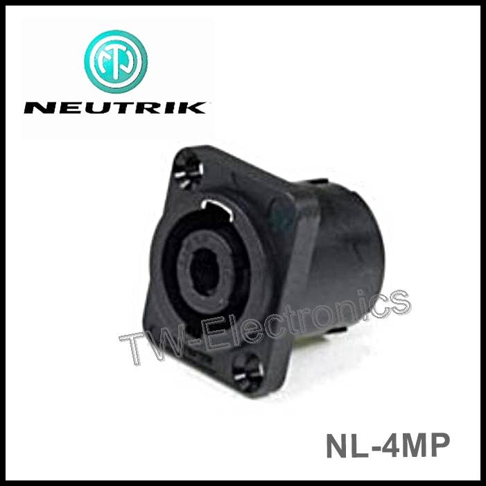 แจ็คลำโพงสปีคคอนติดแท่น (ตัวเมีย) เหลี่ยมเล็ก NEUTRIK / NL-4MP