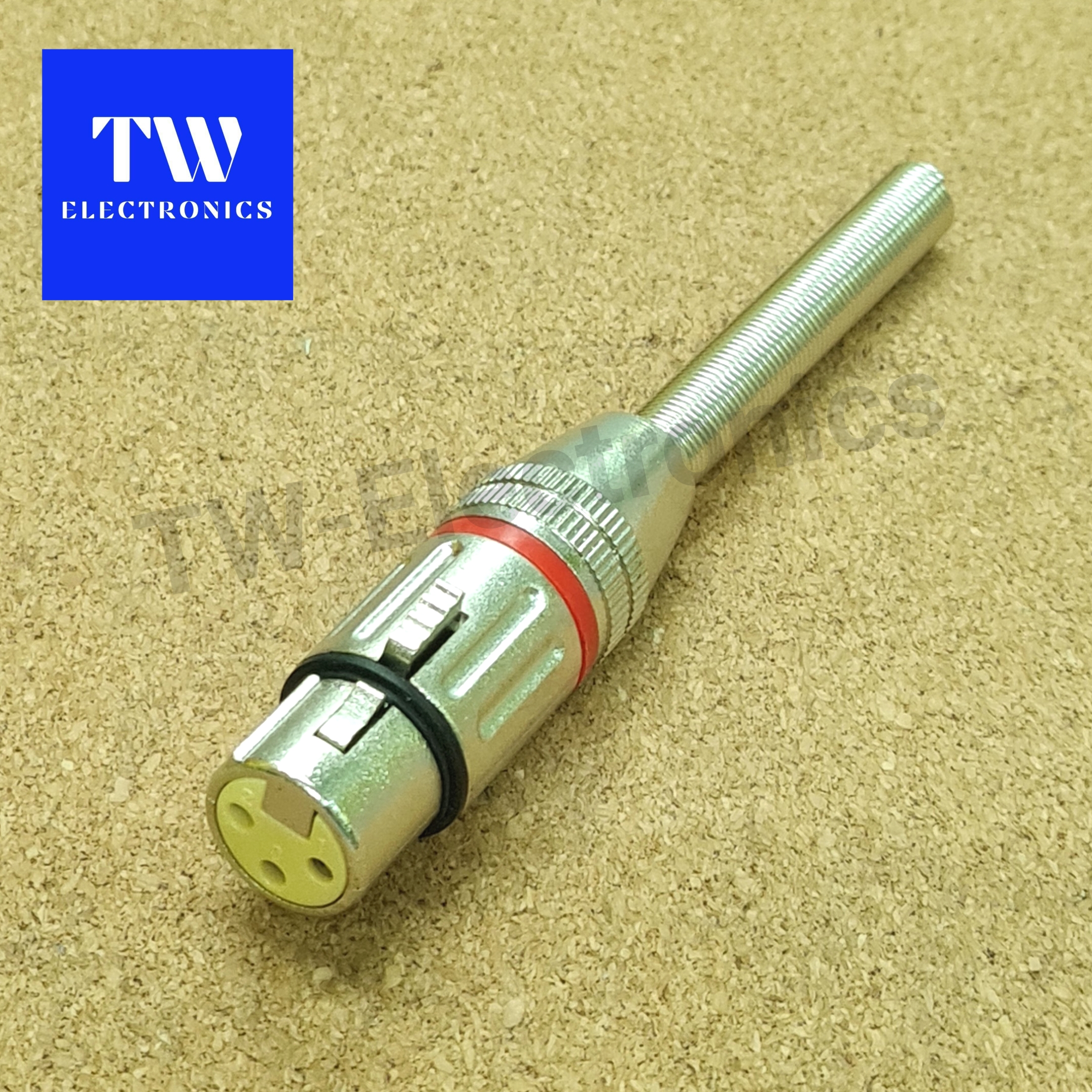 XLR ตัวเมีย ท้ายสปริง (คาดสีแดง)