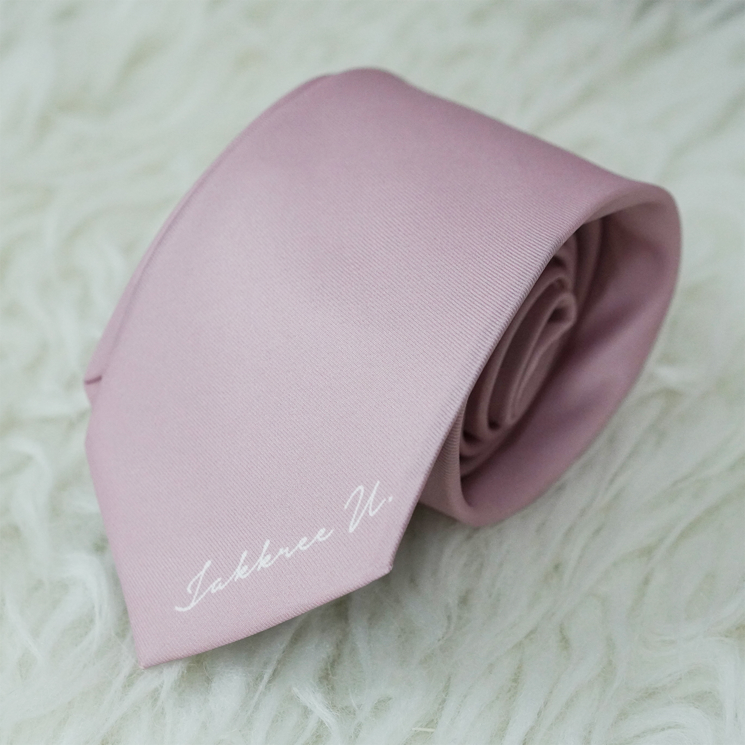 เนคไท สั่งทำใส่ชื่อ ขนาด 3" - Minimal - Pink